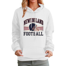 Distressed New England Football Vintage Style Hoodie Sweatshirt for Women – Retro Game Day Pullover