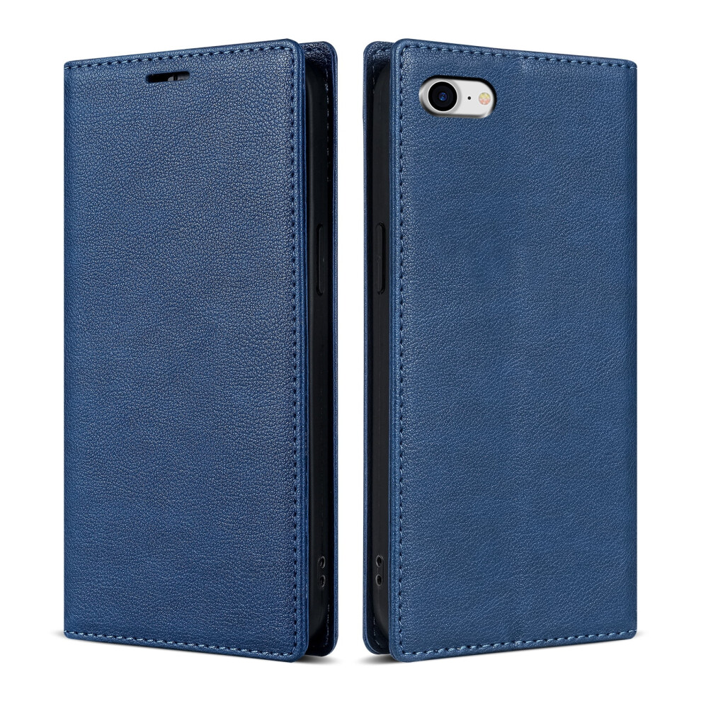 Premium Pu Leather Flip Wallet Case For Iphone Se 3Rd/2Nd Gen 2022, Iphone 8/7 Â 4.7", Magnetic, Card Holder & Kickstand Blue 9485826744177