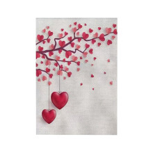 Garden Flag Red Heart Welcome Design 12x18 Inch