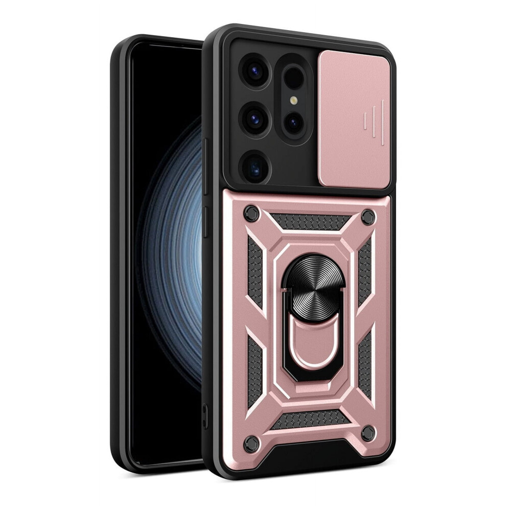 For Compatible With Samsung Galaxy S24 Ultra S24 Fe Plus Phone Case Slide Camera Kickstand Ring Shockproof Protective Cover 9193271947011
