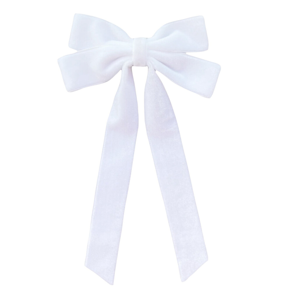 Velvet Bowknot Hair Clip Long Ribbon Streamer Bow Hair Accessory Elegant Vintage Style for Women Girls Dress Up Party