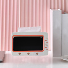2 v 1 retro obal na TV vreckovky a nádobka na tampóny – roztomilý, praktický do kúpeľne, kuchyne, spálne, na stôl, nočný stolík –