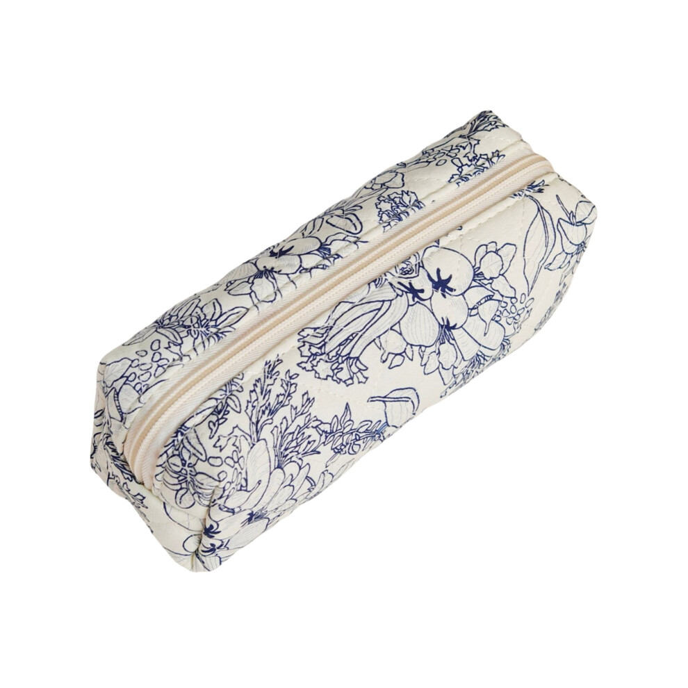 Stylish Cosmetic Pouch for Girls Large Capacity Zippered Makeup Organizer School Supplies Travel Toiletry Bag