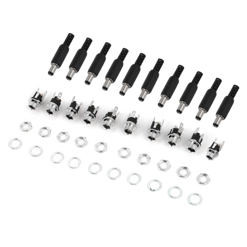 2,1x5,5 mm 12V Stecker Set 10er 2
