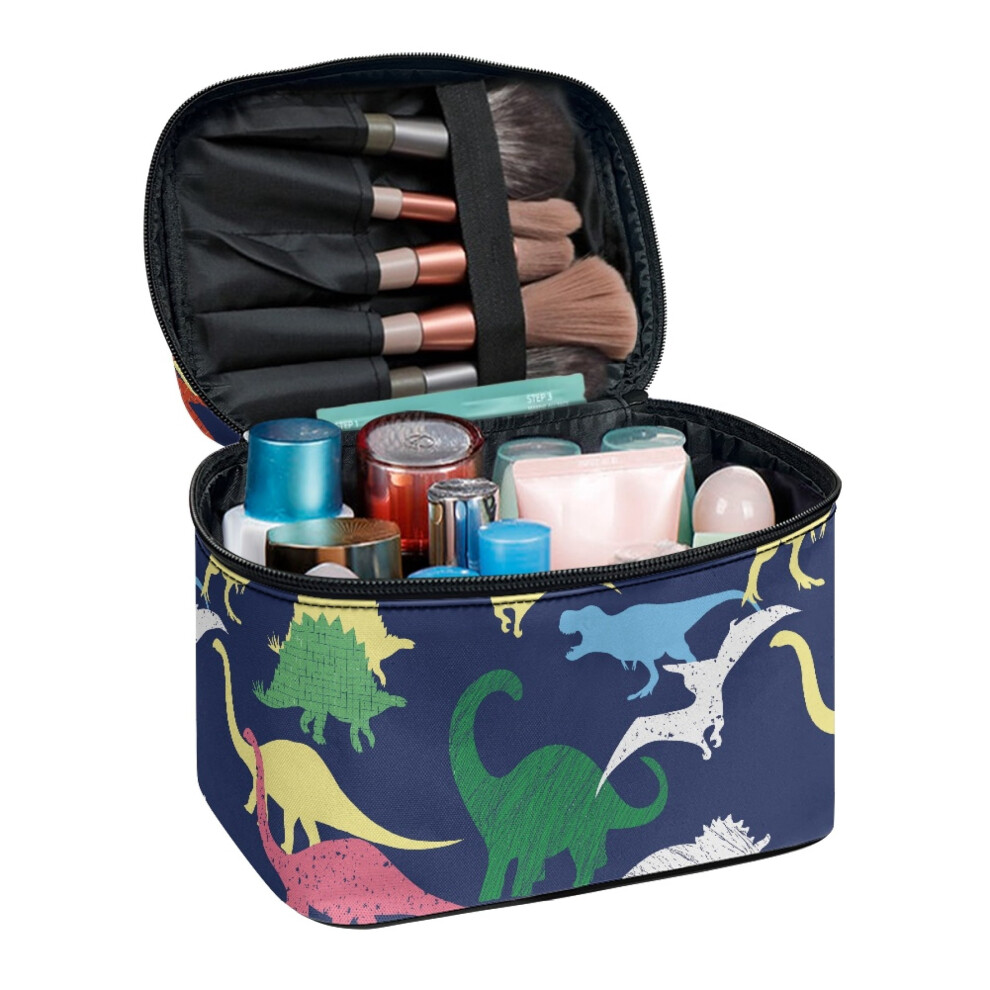 (8.86"x6.5"x5.9") Cosmetic Organizer Portable Hanging Organizer Dinosaur Pattern Handle Personalized Gifts for Bridesmaid, Sister, Wife, Friends
