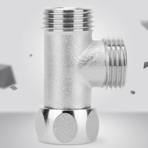 Adaptador T de latão para bidê com rosca de 15/16 polegadas, para instalação de bidê em vaso sanitário, com porca de travamento móvel 2