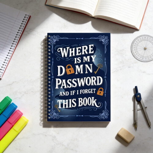 Spiral Notebook with Password Lock and Lined Pages
