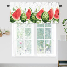 Watermelon Valance Curtain, 54x18 in, Rod Pocket, Cute Watercolor Fruit Design for Kitchen, Living Room & Bedroom