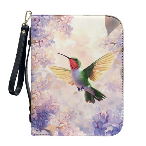 Δερμάτινη Βίβλος Hummingbird σε χρώμα λεβάντας από PU για γυναίκες και άνδρες, XL, ελαφρύ