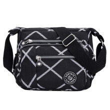 Wasserdichte Nylon-Umhängetasche mit mehreren Fächern für Damen, ideal als Reisehandtasche