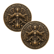 4/2/1pcs Motorcycle Blessing Coin, Double-Sided Funny God Blessing Motorcycle Riders Challenge Coin, God Blessing Motorcycle Riders Challenge Coin