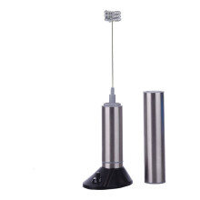 FRCOLOR Three-layer Sleeve Electric Milk Frother Handheld Stainless Steel Milk Maker Drink Mixer For Coffee Latte Cappuccino Hot Chocolate