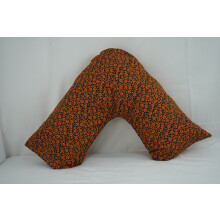 (Pattern #01) Hollow Fiber V Pillow with Free Printed V Pillowcase for Maternity Nursing Back Neck & Shoulder Support In different Colours