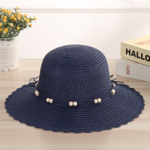 Women's beach hat outdoor sun hat hanging bead lace straw hat pink 1 piece