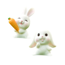 1/2/3/4/5/6-Pack Rabbit Cake Toppers, Easter Bunny Cupcake Decor, Fairy Garden & Desk Miniatures, Kids' Birthday Party Toys
