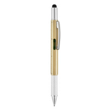 6-in-1 Multi-Tool Pen with Stylus, Ruler, Screwdrivers, Ballpoint & Level – Compatible with iPhone/Samsung