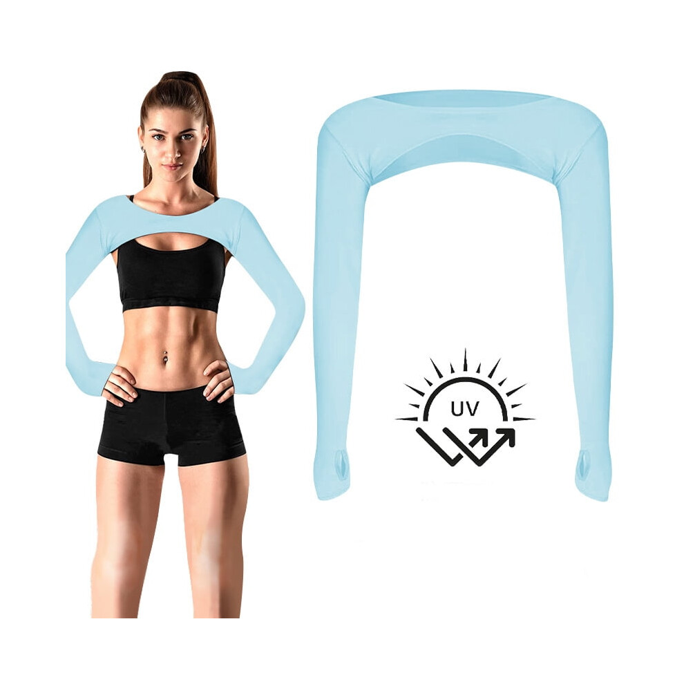 Cooling Shawl Arm Sleeves, Sun Protection Women's Crop Tops for Golfing,Riding,Driving
