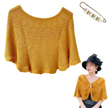 Xale Simin para Mulheres – Xale leve de renda aberta com proteção solar, amarelo, tamanho único, ideal para looks casuais de verão.
