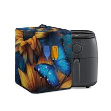 Butterfly Sunflower Air Fryer & Rice Cooker Cover with Storage Pockets – Washable, Insulated, Dust-Proof, Compatible with Most Models