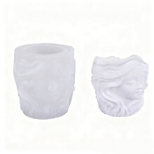 2PCS Girl Mold Silicone Mold for Concrete Flower Pot, Succulent Planter, Resin, Clay, Cement, Candle Decoration – Compatible with DIY Crafts