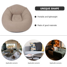 Adult Bean Bag Chair Coffee Color PVC Lightweight Portable Comfortable Seating for Home and Office