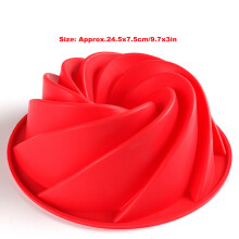 Red Silicone Spiral Cake Mold 24.5x7.5cm Heat-Resistant 450