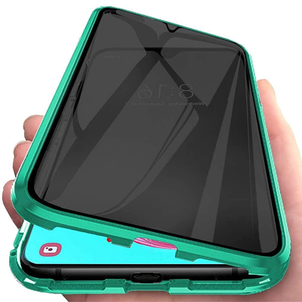 Magnetic Privacy Case For Samsung Galaxy S22 Ultra Â Double-Sided Tempered Glass, Metal Bumper, Anti-Peeping, Green 9485826743132