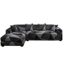 L-Shaped Sectional Sofa Slipcover Set (2Pc): 2-Seater + 3-Seater Stretch Covers, Elastic & Washable, Compatible with L-Shape Sofas