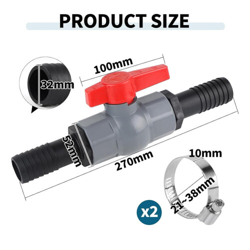 Ball Valve with Barbed Hose Connector for Smooth Water Flow