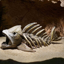 Visskeletornament - Replica van piranha- en haaienbotten, gemaakt van hars, voor aquarium en reptielenverblijf.