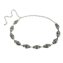 Concho Chain Belt For Women Waist Chain Jean Belt Belly Chain For Dress Western Turquoise Belt Turquoise Waist Chain
