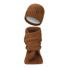 Men's And Women's Winter Plus Velvet Knitted Scarf Set Knitted Scarf Two Piece Set