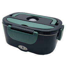 Electric Lunch Box Food Warmer 2-in-1, Portable 1.5L Heater for Car/Home, Leak-Proof, Stainless Steel Container, 110V/12V, Compatible with Truckers