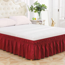 Jupe de lit enveloppante, trois cĂ´tĂ©s en tissu avec Ă©lastique et volant anti-poussière, retombĂ©e de 38 cm, facile Ă installer, rĂ©sistante Ă