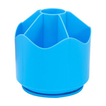 Blue Rotating Desktop Organizer with 6 Compartments