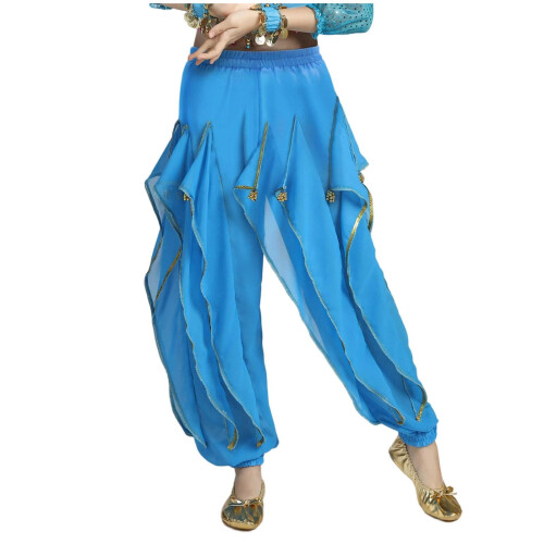 Light Blue Chiffon Trousers for Kids 9 Years