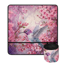 Nähmaschinenschutzmatte „Hummingbird“ – Florale Overlock-/Schneidematte mit Aufbewahrungstasche und kleinem Zylinder, kompatibel mit