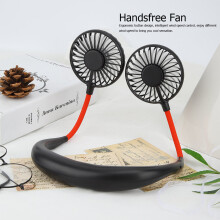 Ventilador portátil USB para resfriamento, mini ventilador esportivo com design ergonômico e mãos livres, controle inteligente da velocidade do