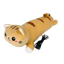 Yellow Cat Heating Hugging Pillow, Portable Electric Heat Pads Usb Powered, Funny Gifts For Women Girls Cat Lovers Birthday Easter Yellow-50x14x9cm
