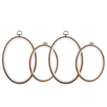 4pcs Imitated Embroidery Hoop Cross Stitch Circle Frames For Diy Craft Sewing Wall Decor