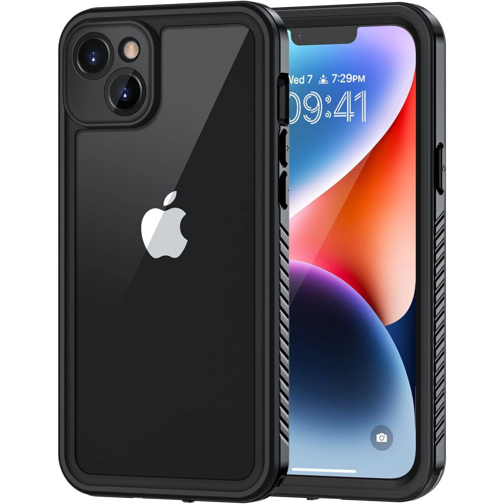 Ip68 Waterproof Iphone 14 Case With Built-In Screen Protector, Rugged Shockproof Cover For Iphone 14 (6.1", ) Black 9485826742241