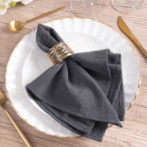 Green Easter Cloth Napkins Linen Cotton 6 Pack