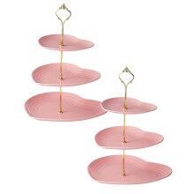 3-Tier Heart-Shaped Cupcake Stand for Valentine's Day, Wedding & Party – 2/1 Pack, Compatible with Standard Cupcakes