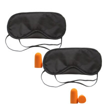 2/1 Sets Eye Aviation Light Blocking Sleep Travel Lightweight Eye SleepMask Blindfold and Ear Plug Set for Travel, Sleeping and Vacation