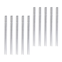 Stainless Steel Spiral Chopsticks Set 10 Pcs