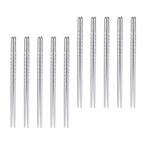 Stainless Steel Spiral Chopsticks Set 10 Pcs