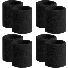 4-Pack Moisture-Wicking Cotton Terry Sweatbands for Men & Women – Compatible with Tennis, Basketball, Running, Gym