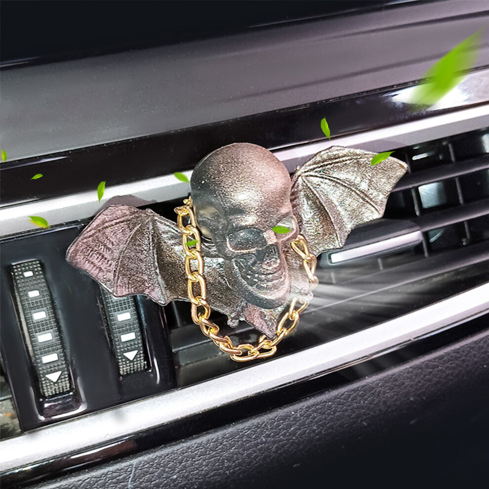 Car Vent Clip Air Freshener Â 5.1In X 3.9In X 1.6In, 2 Pcs Skull Decoration With Aroma Pads, Easy Install For Auto Interior() 9341593600354