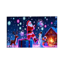 UV-Activated Christmas Garage Door Cover Banner – Fluorescent 2D Santa & Elf Design, Lighted Backdrop, Indoor/Outdoor Party Decor, Compatible with