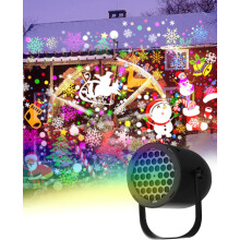 New 16 HD Dynamic Christmas LED Projector Light, Waterproof & USB-Powered, Compatible with Indoor/Outdoor Holiday Parties